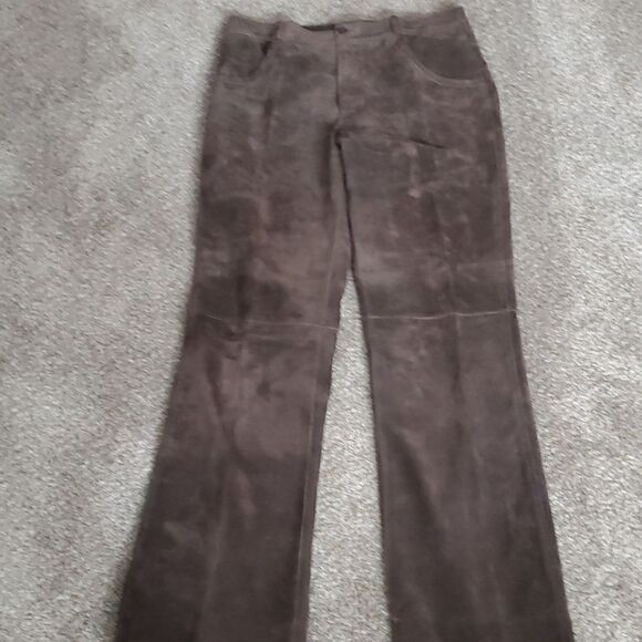 Women's suede pants, by think tank. Y2K  Completely lined. Size 6. Brownish gray - Picture 10 of 10